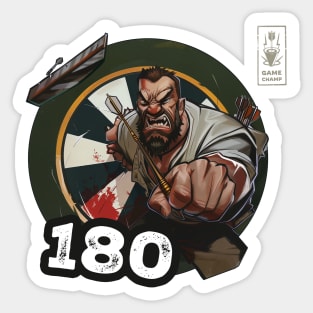 Darts 180 Onehundredandeigthy White Game Champ Sticker